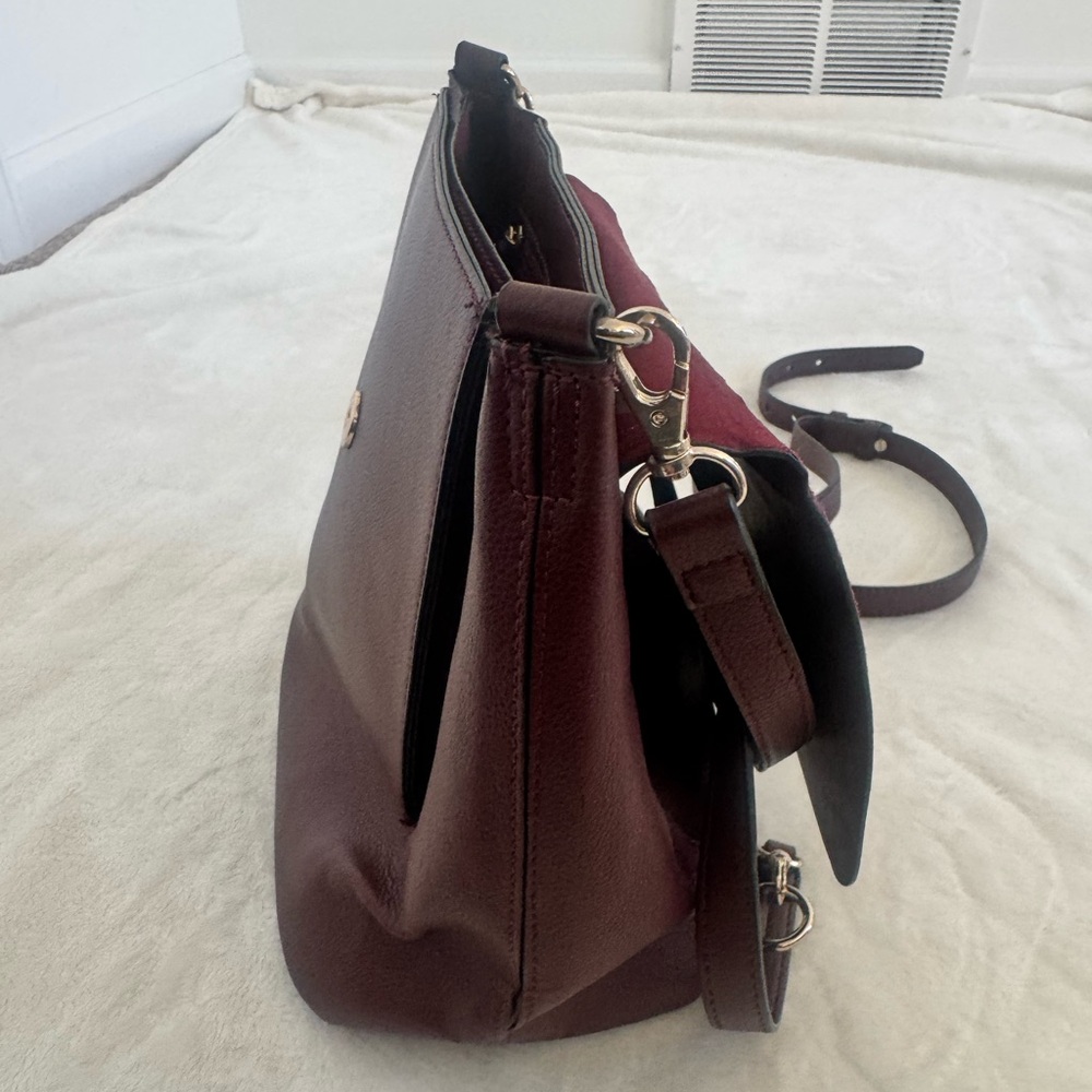 Gap Synthetic Leather Backpack Purse.  Burgundy with silver accents. Never used. - Picture 14 of 15